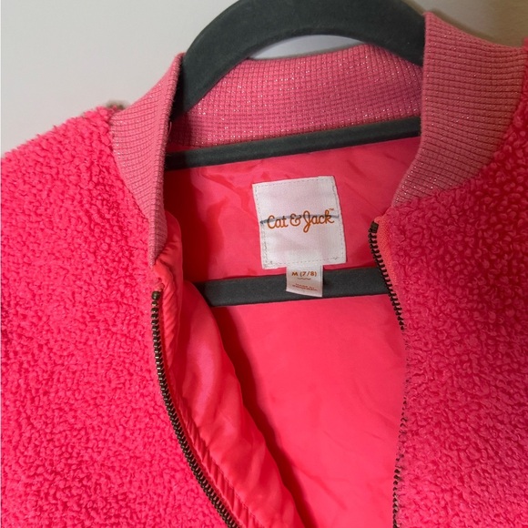 Cat&Jack Sherpa Bomber Jacket- pink - Picture 3 of 4